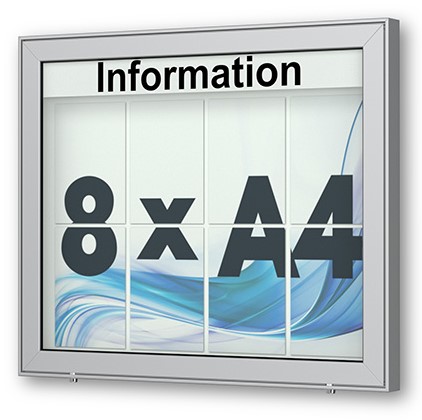 8 x DIN A4 Schaukasten Planus - Wandmontage 8 x DIN A4 Schaukasten Planus - Wandmontage