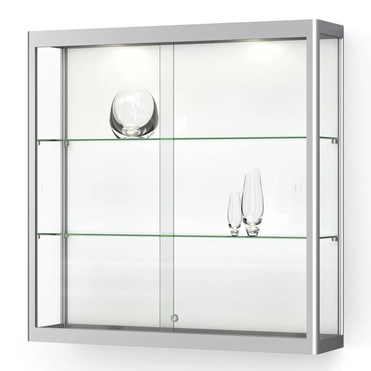 Wandvitrine Versus - mit Schiebetüren und Beleuchtung