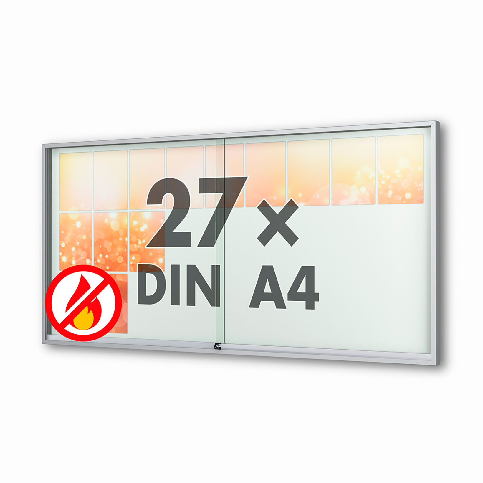 27 x DIN A4 Schaukasten Fortis mit Schiebetüren 27 x DIN A4 Schaukasten Fortis mit Schiebetüren